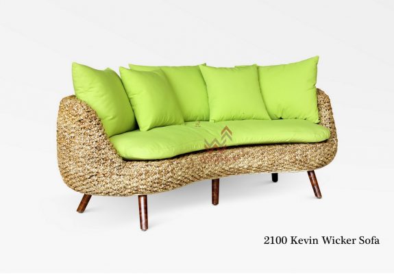 Kevin Curve Wicker Sofa