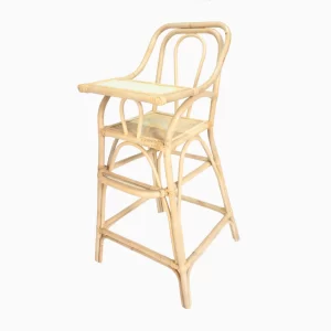 Yellow Rattan Baby High Chair