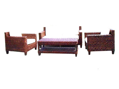 Erlina Croco Woven Living Set With New Table