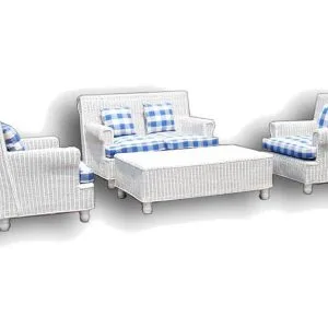 Zanzibar Rattan Living Set White
