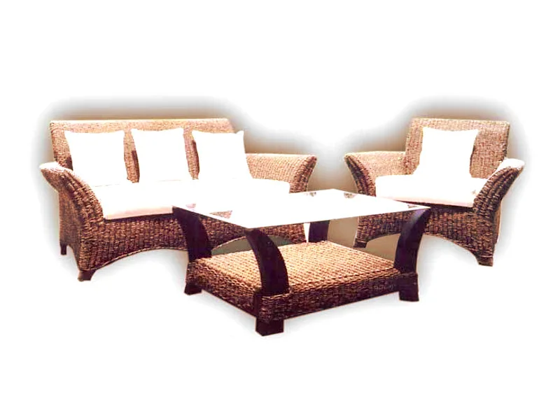 Zeus Wicker Cane Living Set