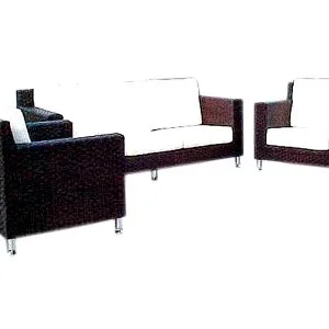 Point Rattan Living Set Dark Brown