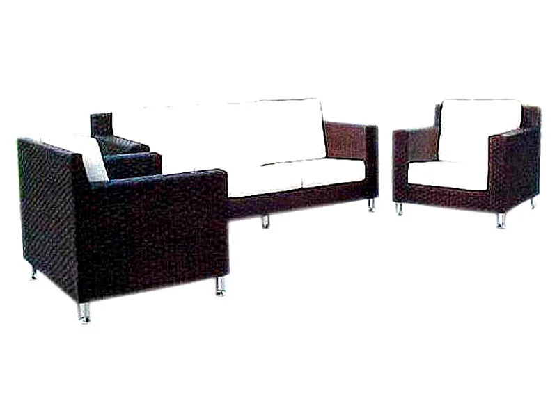 Point Rattan Living Set Dark Brown