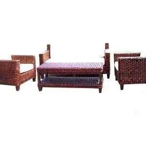 Erlina Croco Woven Living Set with New Table