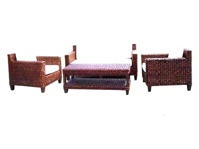Conjunto de estar tecido Erlina Croco com mesa nova