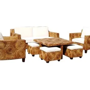 Erlin Rounded Weaving Living Set