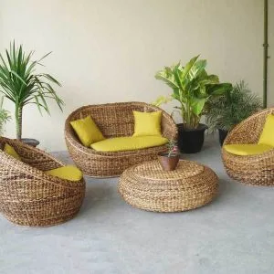 Egg Wicker Living Set