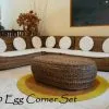 Egg Rattan Corner Set
