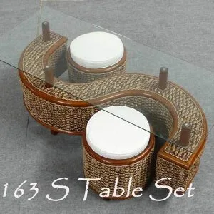Wicker Stool Set