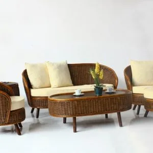 Nayla Rattan Living Set