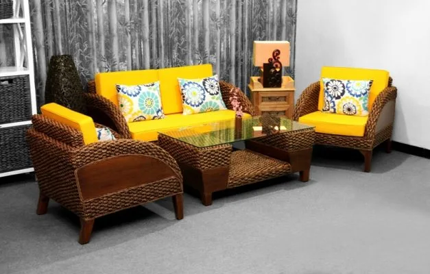 Quarter Wicker Living Set