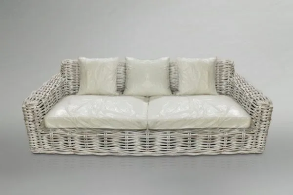 Herrera Rattan Sofa 3 White