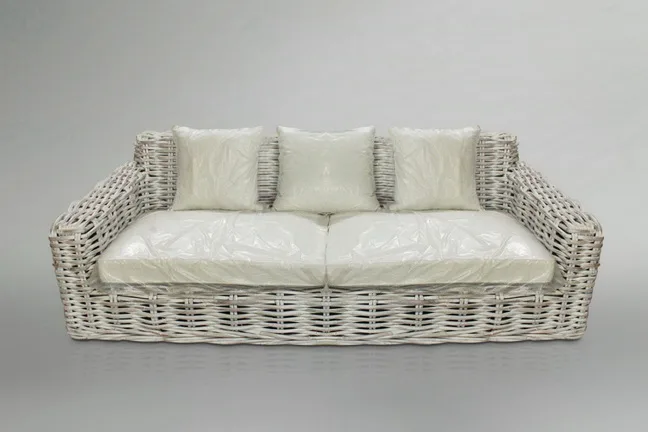 Herrera Rattan Sofa 3 White