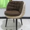 Sedia da pranzo in rattan perlato