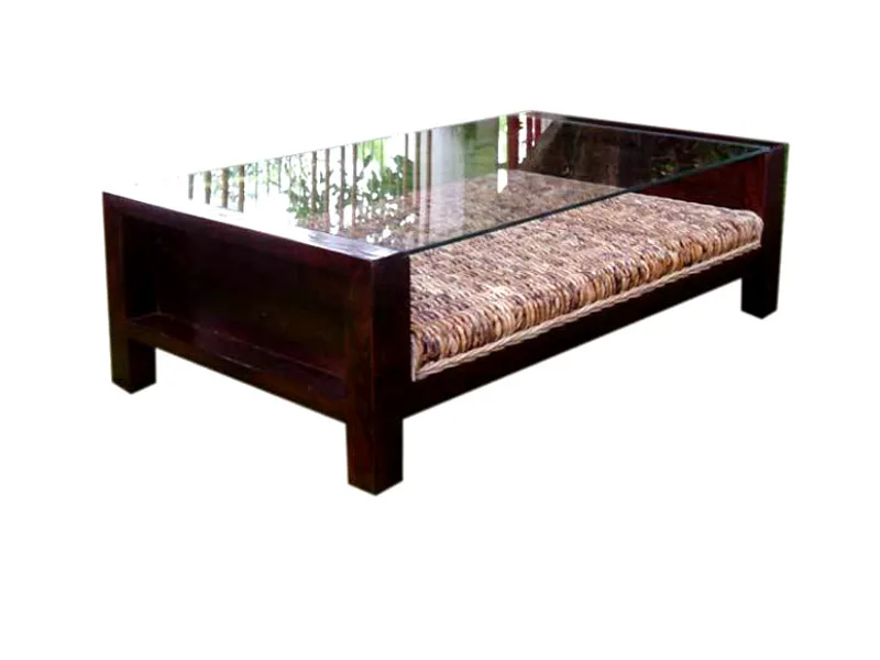 Table en rotin pour canapé