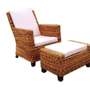 Fratjo Wicker Lazy Chair & Stool