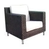 Point Dark Brown Wicker Chair