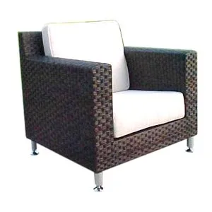 Point Dark Brown Wicker Chair