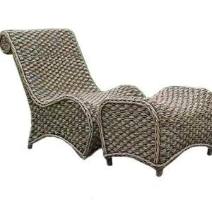 Bali Wicker Lazy Chair & Stool
