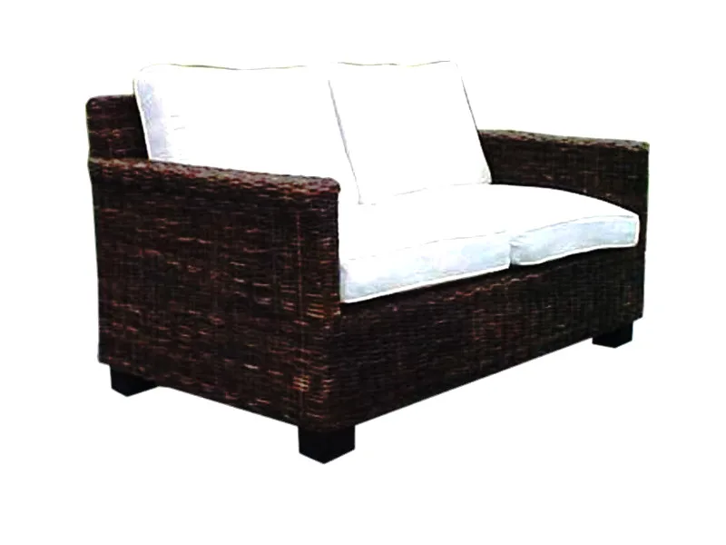 Beverly Rattan Sofa 2 Sëtzer