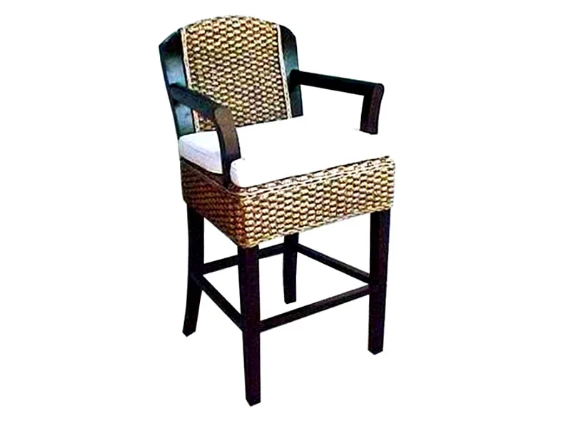 Emerald Wicker Arm Barhocker
