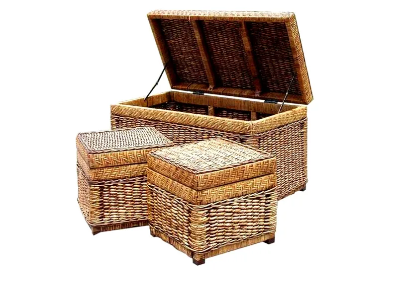 Conjunto de caja de ratán Vada