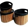 Portaoggetti in rattan ovale di palma