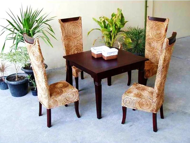Trivia Round Weave Dining Set