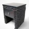 Aqua Wicker Side Table