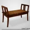 Banc colonial en bois et osier