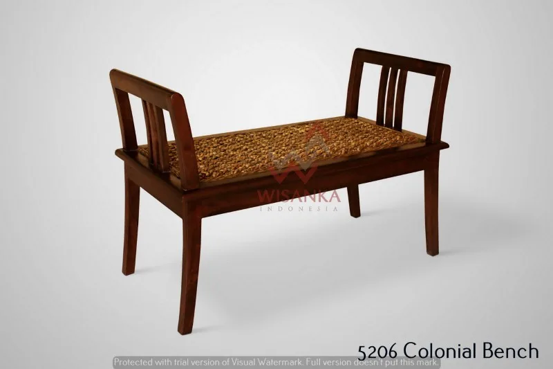 ವಸಾಹತುಶಾಹಿ ಮರದ ವಿಕರ್ ಬೆಂಚ್