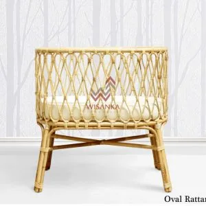 Oval Rattan Bassinet
