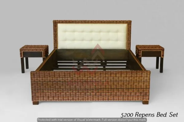 Repens Rattan Bed Set
