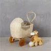 Tracey Rattan Doll Pram in Naturali