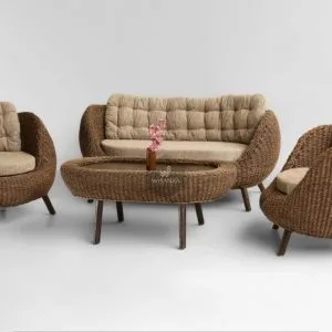 Pearl Wicker Living Room Set