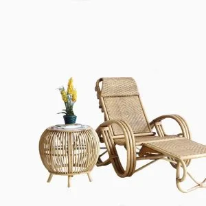 Dorin Rattan Relax Stull mat Hocker