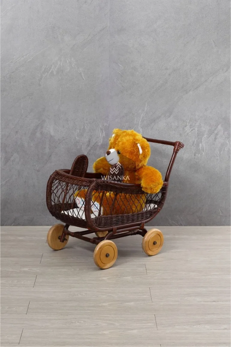 Bobo Rattan Doll Pram