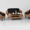 Crab Wicker Rattan Living Set