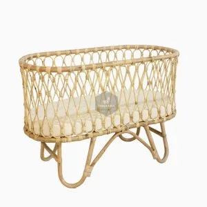 Ovalia Rattan Baby Bassinet Natural