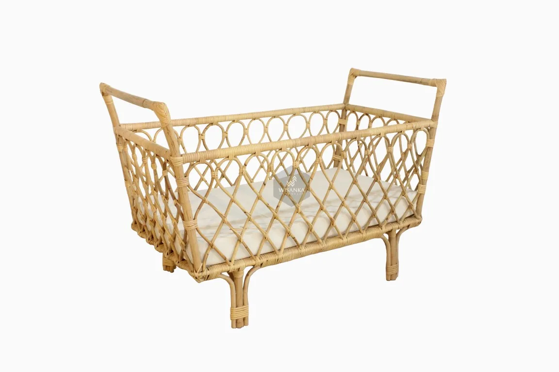 Lily Rattan Baby Crib