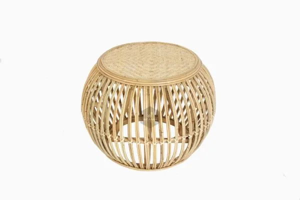 Theo, runder Rattan-Couchtisch