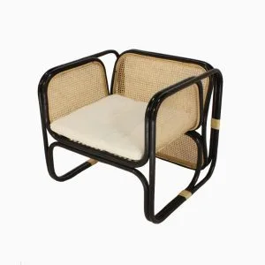 Fanie Rattan Chair Black