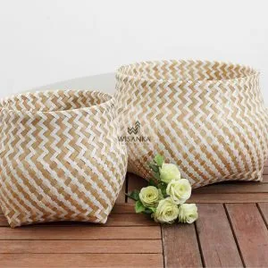 Round Belly Hubs Rattan Basket