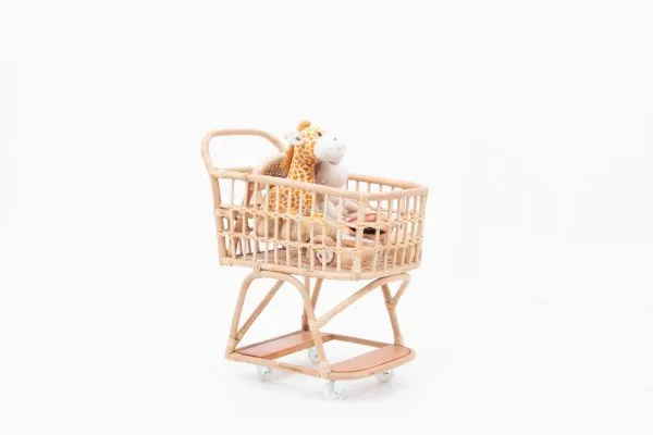 Vanessa Rattan Doll Shopping Trolley