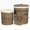 Cilinder Rattan Round Basket Grey