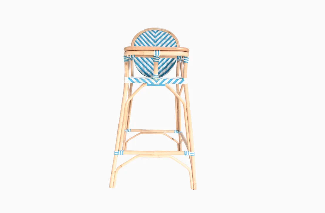 Blue Rattan Baby Feeding Chair