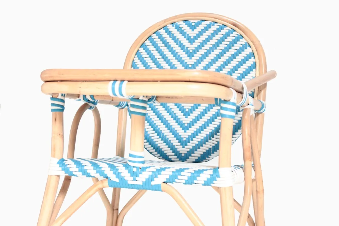 Blue Rattan Baby Feeding Chair