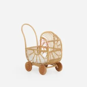 Poussette de poupée en rotin Zio