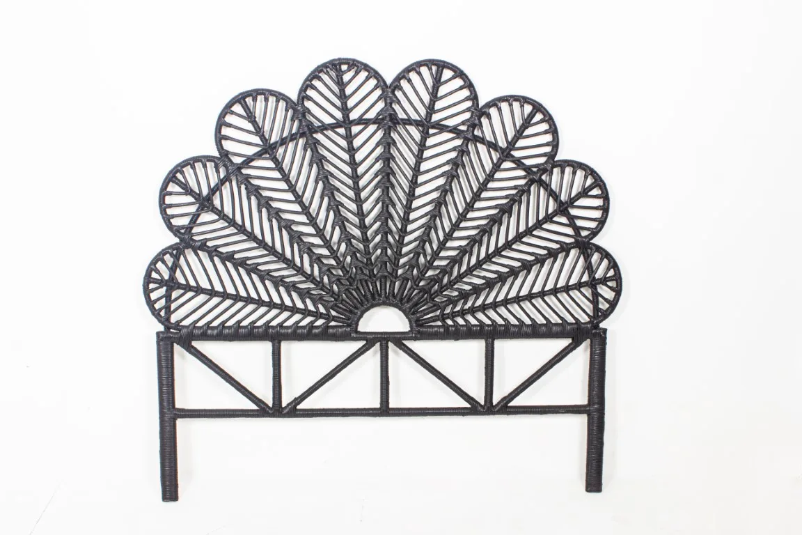 Petal Rattan Headboard Black