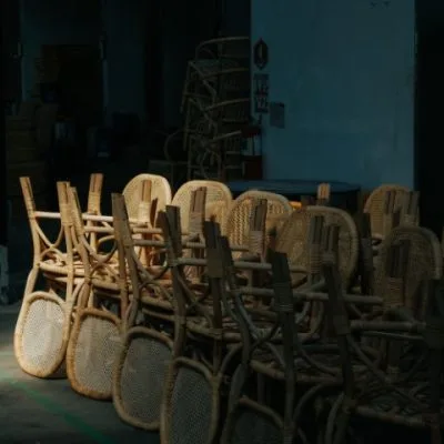 Rotan stoel voor bruiloft